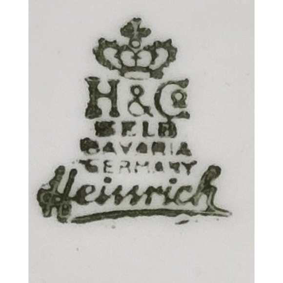 H&C Selb Heinrich Bavaria Teacup Saucers Gray Floral Platinum Set Of 5 - Picture 2 of 2